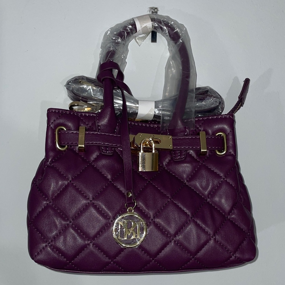 Studio Badlgley Mischka Purple Quilted Vegan leather  Handbag